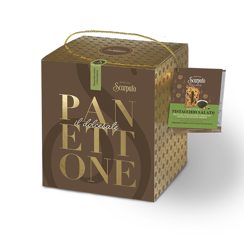Panettone salted Pistachio Verde di Bronte and Chocolate chips