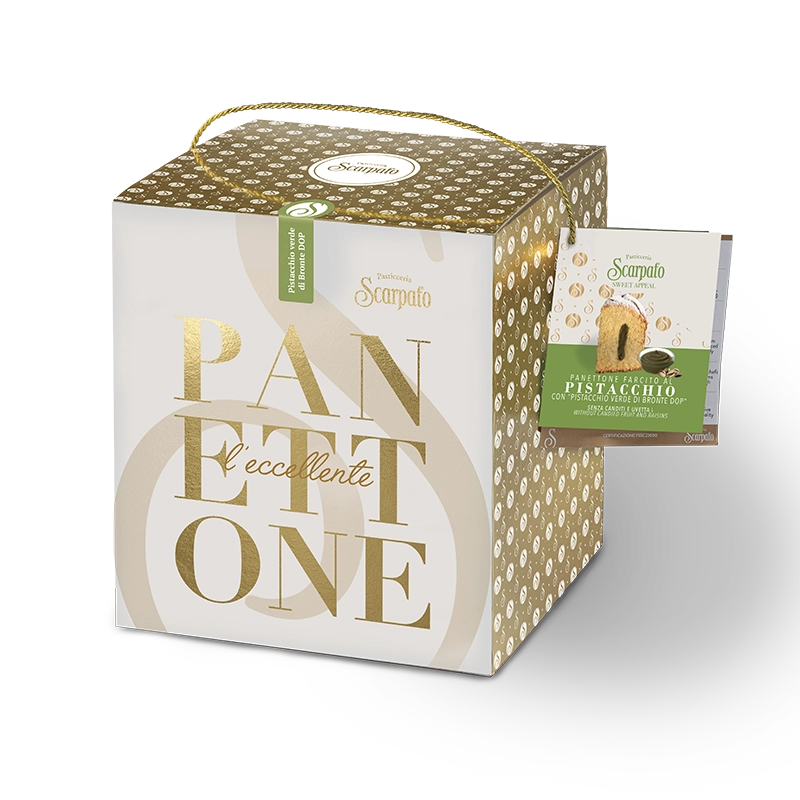 Panettone with "Pistacchio verde di Bronte PDO"